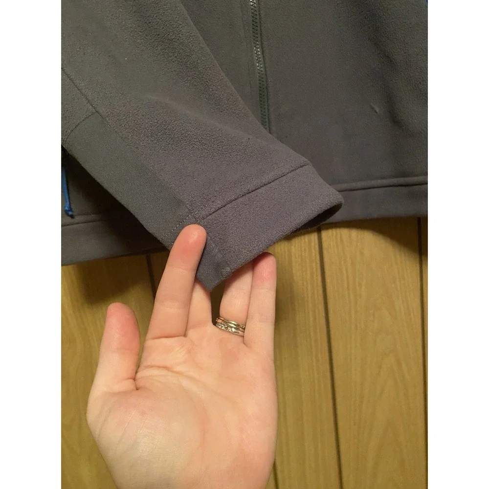 The North Face Men's Small Fleece Jacket Gray Blue Full Zip Outdoor Hiking